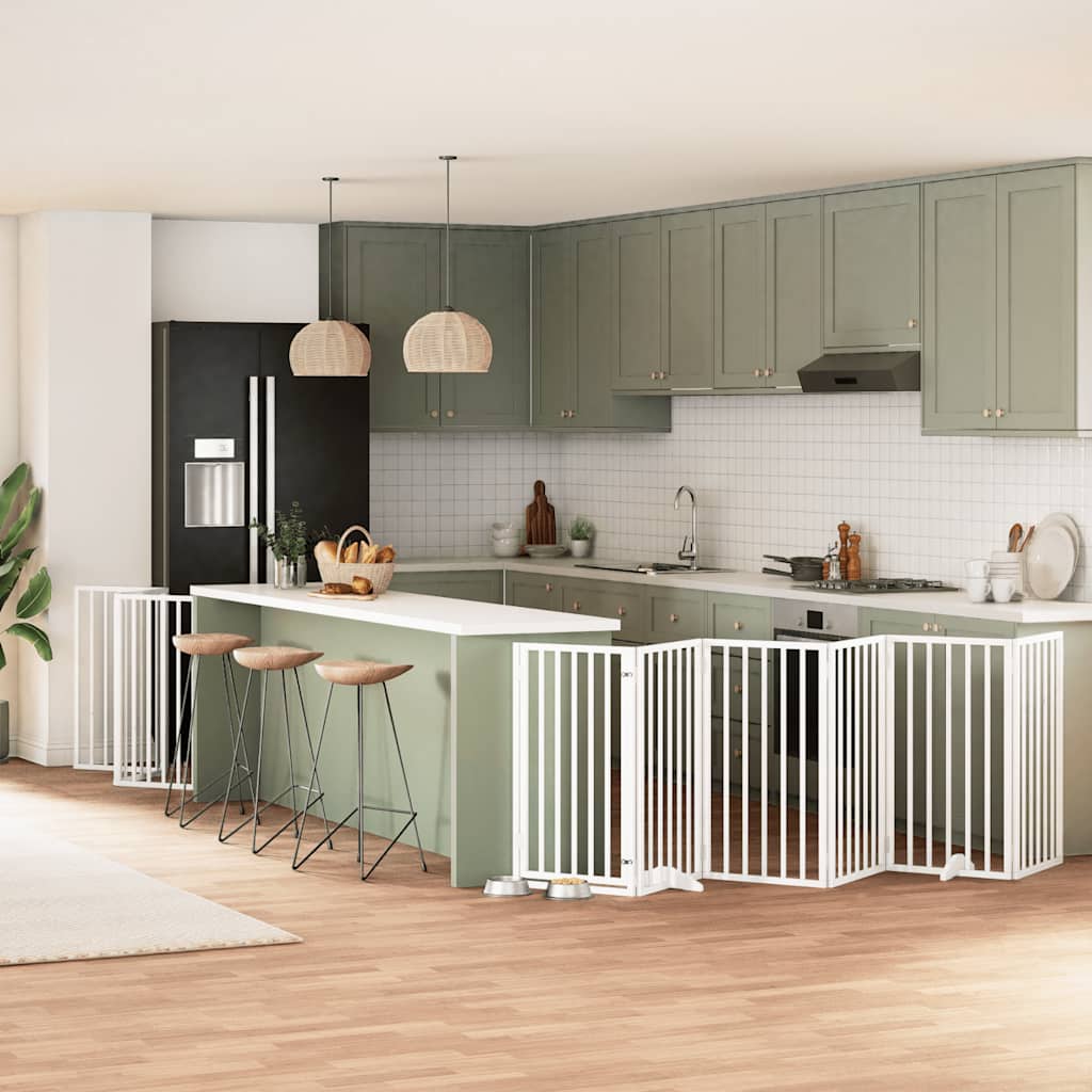 Koiraportti Kokoontaittuva 6 Paneelia Valk. 480 Cm Poppelipuu