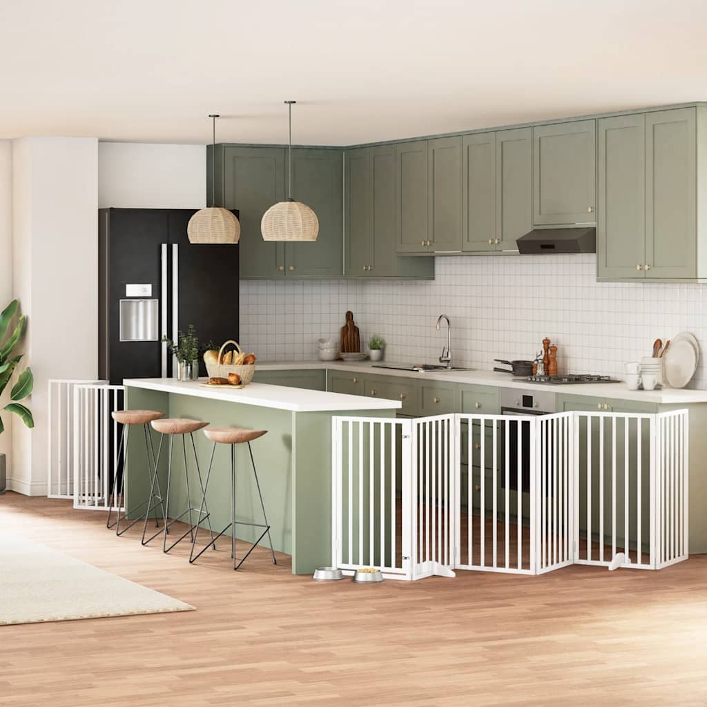 Koiraportti Kokoontaittuva 6 Paneelia Valk. 480 Cm Poppelipuu