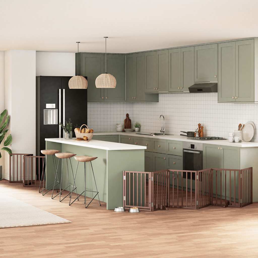 Koiraportti Kokoontaittuva 6 Paneelia Valk. 480 Cm Poppelipuu