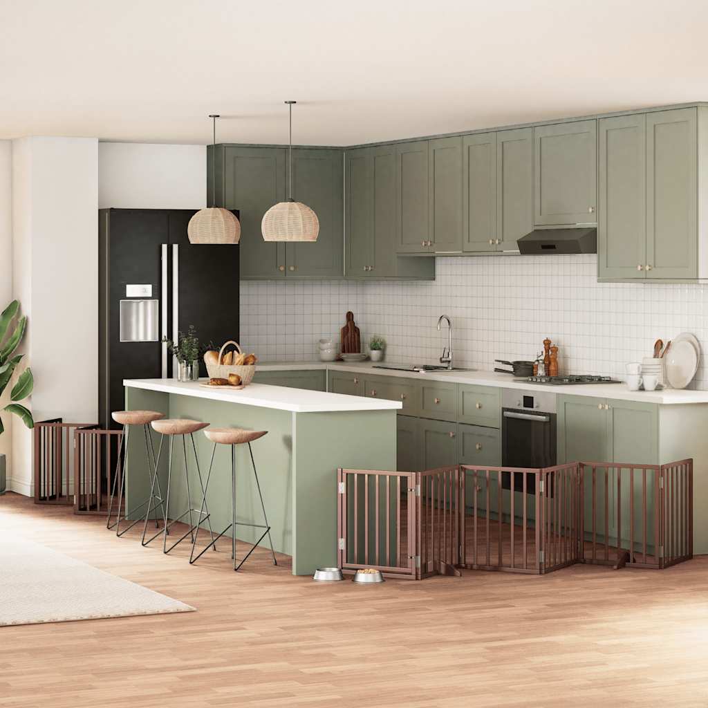 Koiraportti Kokoontaittuva 6 Paneelia Valk. 480 Cm Poppelipuu