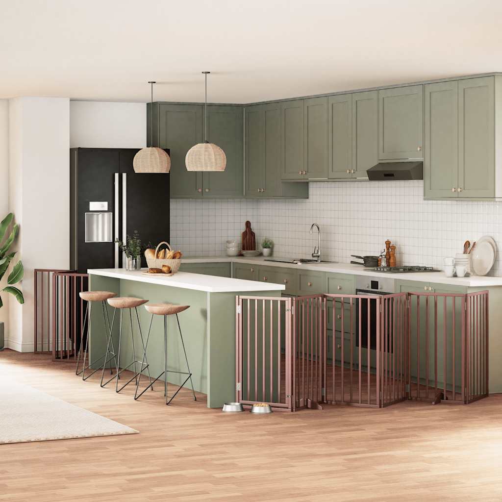 Koiraportti Kokoontaittuva 6 Paneelia Valk. 480 Cm Poppelipuu