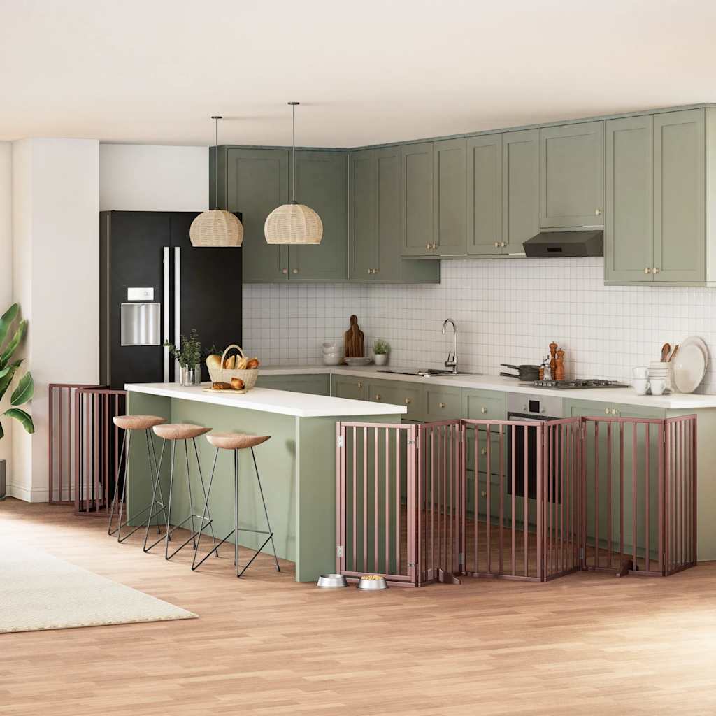 Koiraportti Kokoontaittuva 6 Paneelia Valk. 480 Cm Poppelipuu