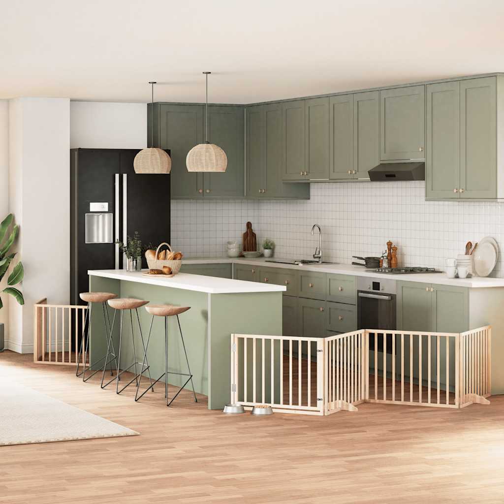 Koiraportti Kokoontaittuva 6 Paneelia Valk. 480 Cm Poppelipuu