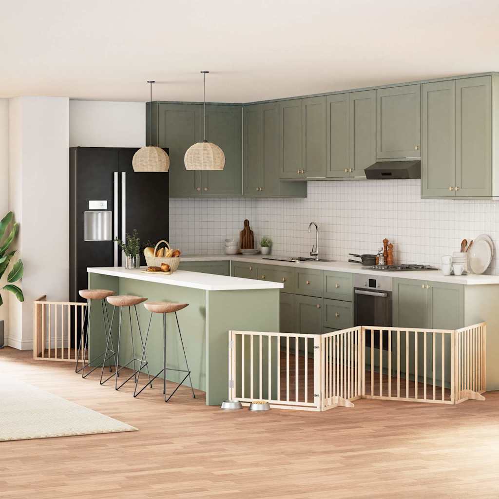 Koiraportti Kokoontaittuva 6 Paneelia Valk. 480 Cm Poppelipuu