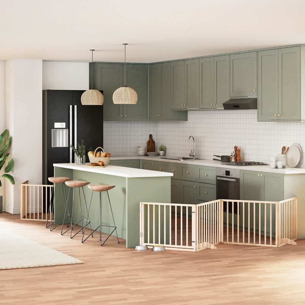 Koiraportti Kokoontaittuva 6 Paneelia Valk. 480 Cm Poppelipuu