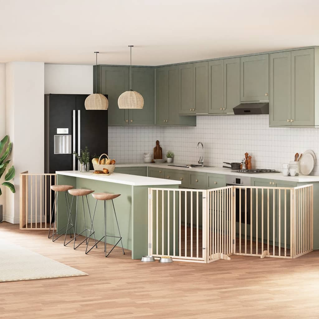 Koiraportti Kokoontaittuva 6 Paneelia Valk. 480 Cm Poppelipuu