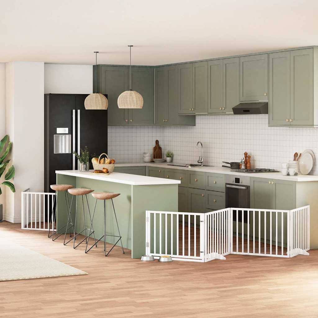 Koiraportti Kokoontaittuva 6 Paneelia Valk. 480 Cm Poppelipuu