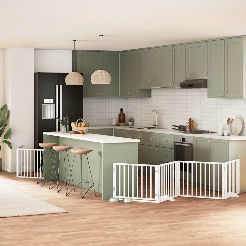 Koiraportti Kokoontaittuva 6 Paneelia Valk. 480 Cm Poppelipuu