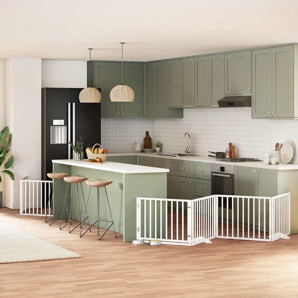 Koiraportti Kokoontaittuva 6 Paneelia Valk. 480 Cm Poppelipuu