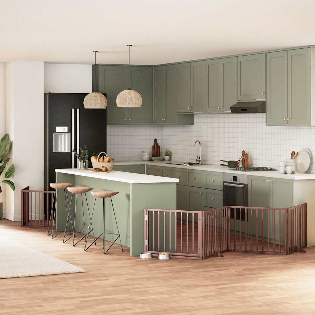 Koiraportti Kokoontaittuva 6 Paneelia Valk. 480 Cm Poppelipuu