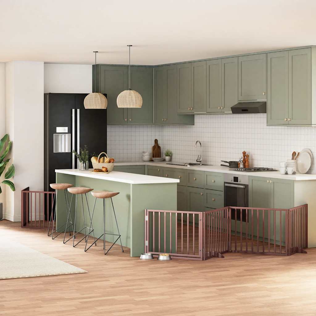 Koiraportti Kokoontaittuva 6 Paneelia Valk. 480 Cm Poppelipuu