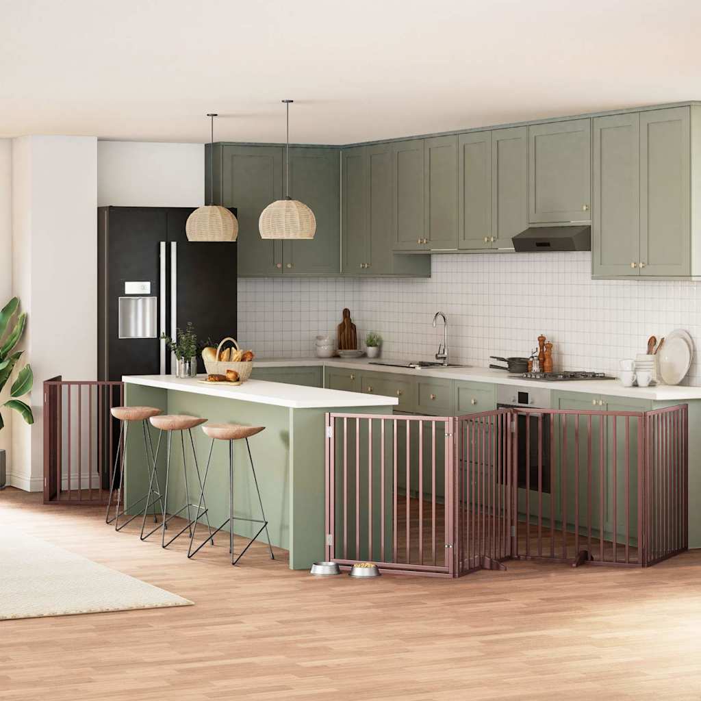 Koiraportti Kokoontaittuva 6 Paneelia Valk. 480 Cm Poppelipuu