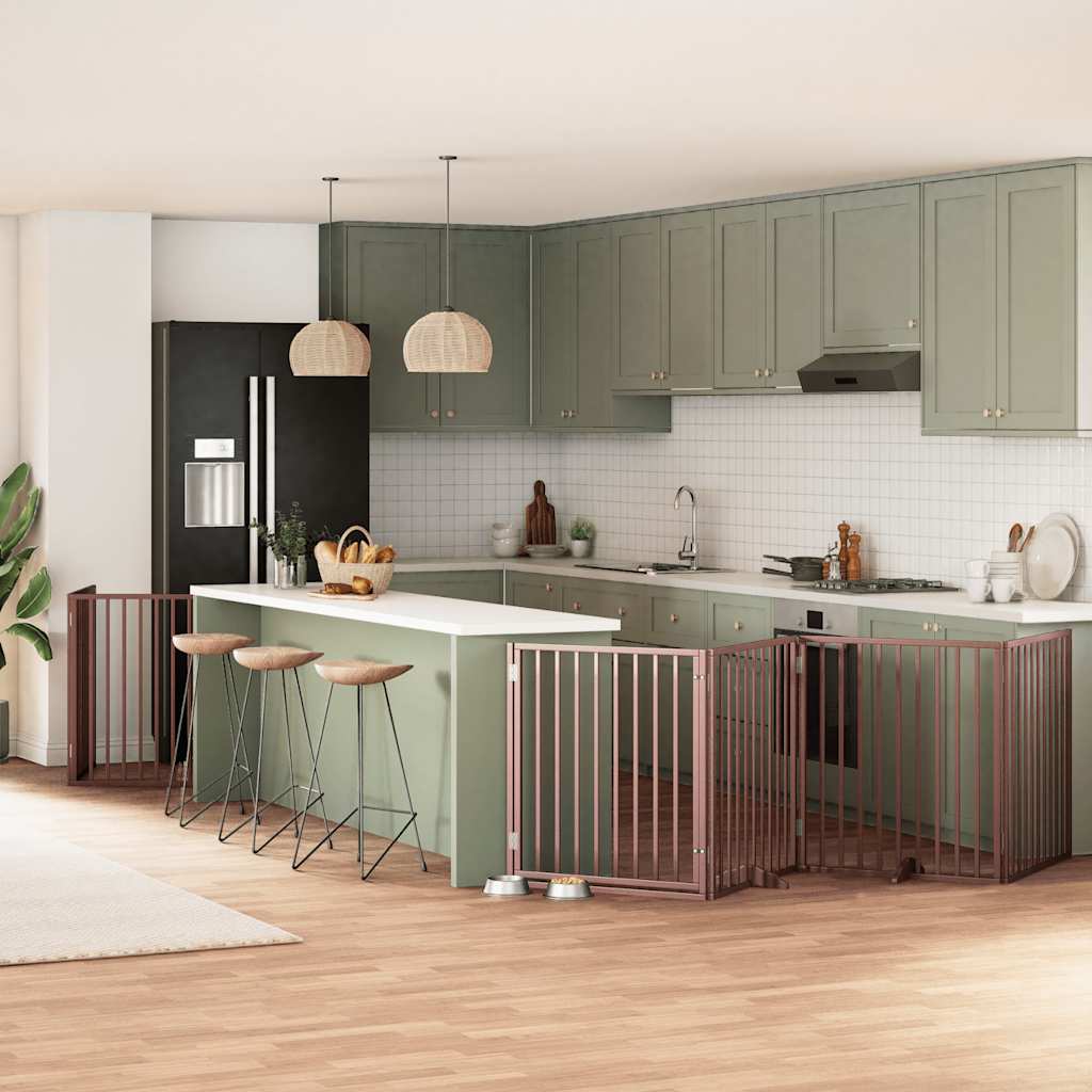 Koiraportti Kokoontaittuva 6 Paneelia Valk. 480 Cm Poppelipuu