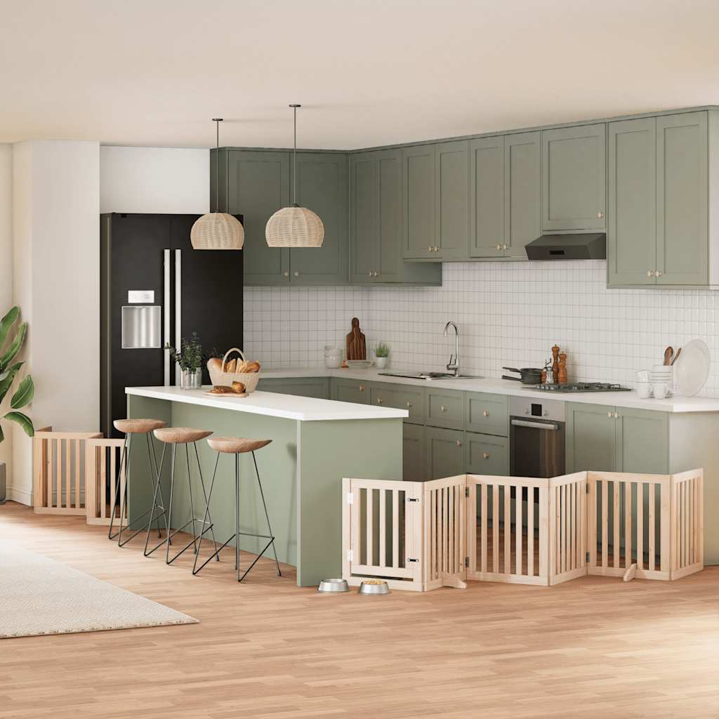 Koiraportti Kokoontaittuva 12 Paneelia Valk. 600 Cm Poppelipuu