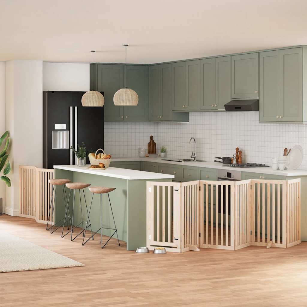 Koiraportti Kokoontaittuva 12 Paneelia Valk. 600 Cm Poppelipuu