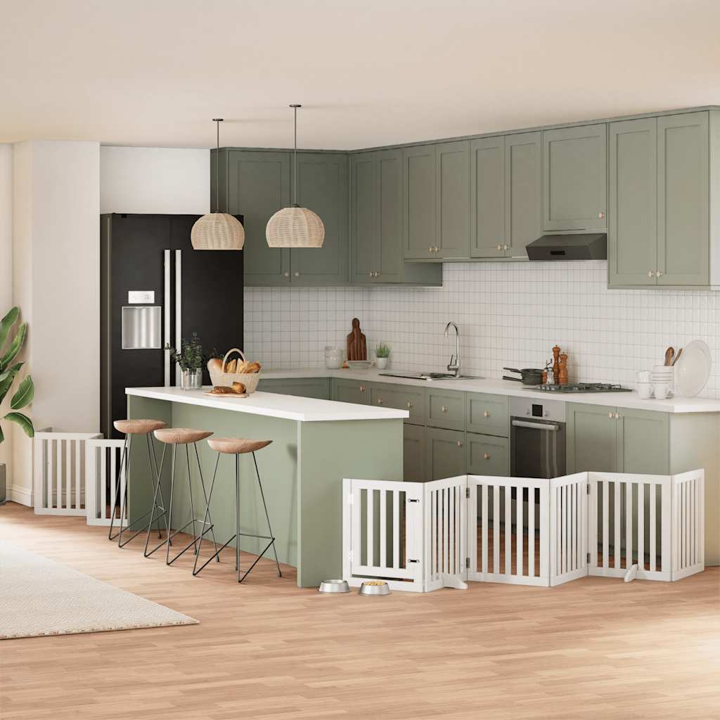 Koiraportti Kokoontaittuva 12 Paneelia Valk. 600 Cm Poppelipuu