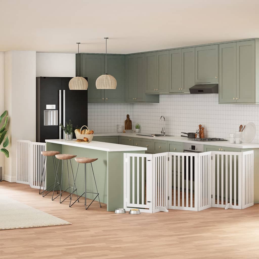 Koiraportti Kokoontaittuva 12 Paneelia Valk. 600 Cm Poppelipuu