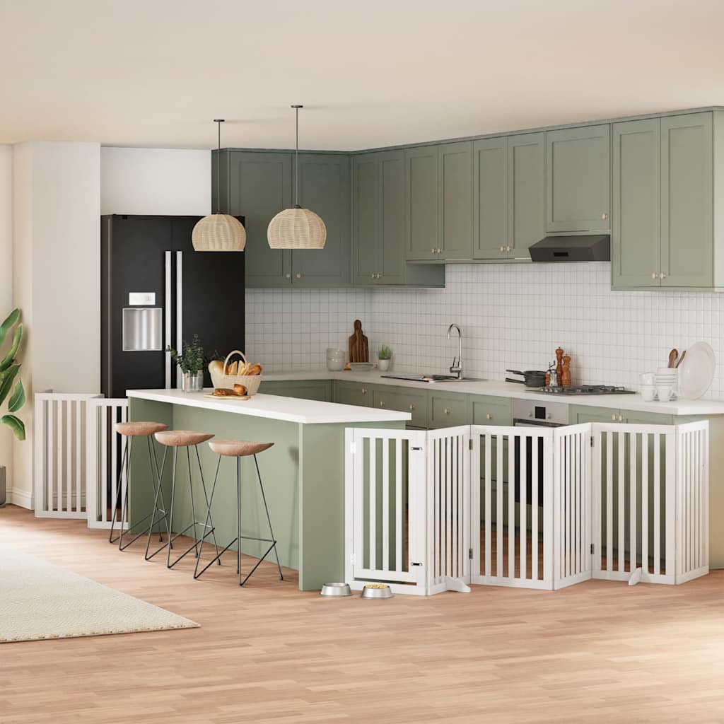 Koiraportti Kokoontaittuva 12 Paneelia Valk. 600 Cm Poppelipuu