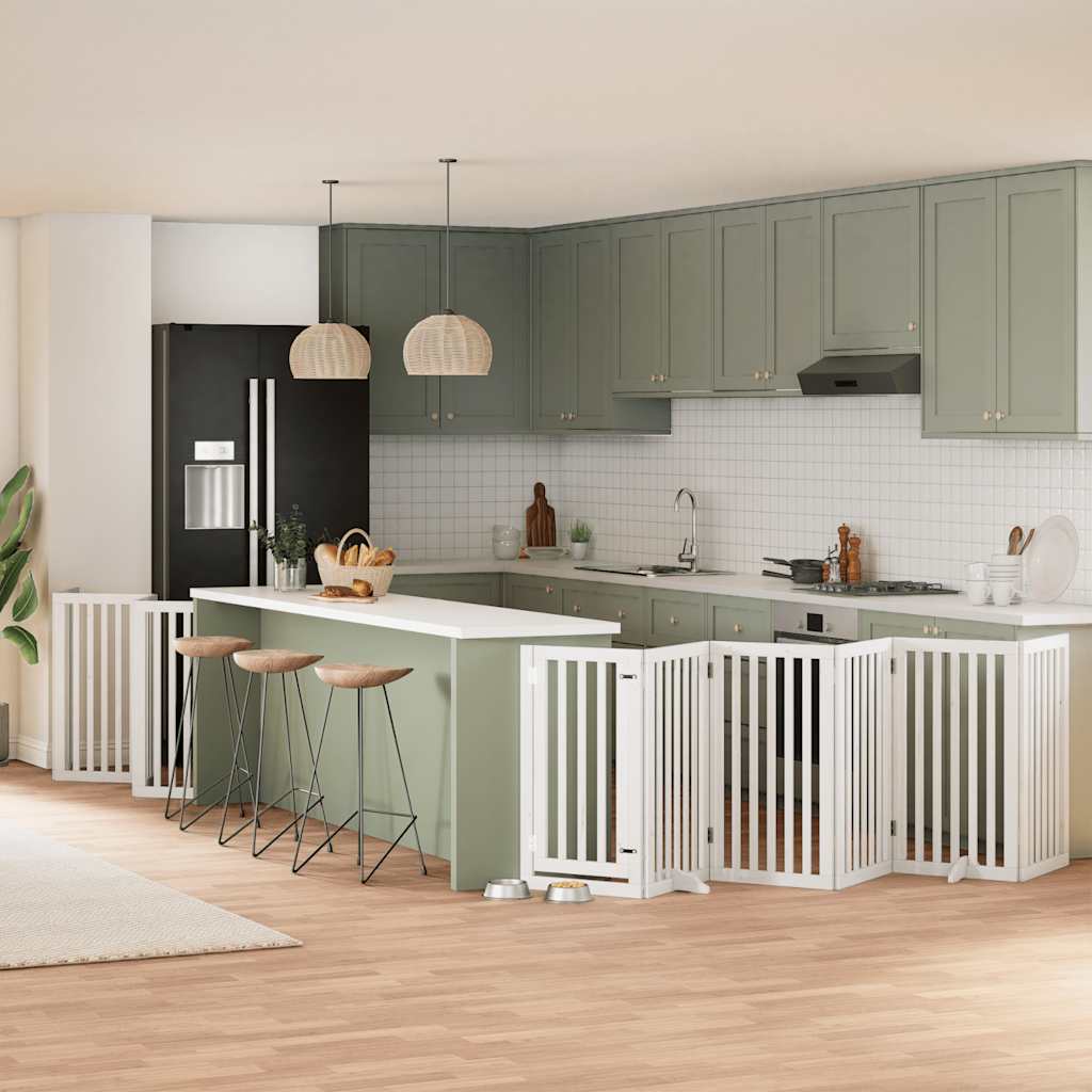 Koiraportti Kokoontaittuva 12 Paneelia Valk. 600 Cm Poppelipuu