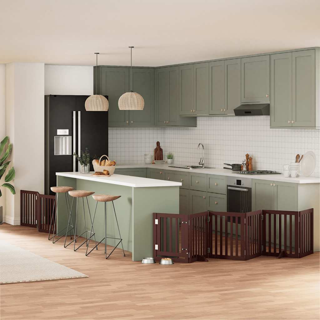 Koiraportti Kokoontaittuva 12 Paneelia Valk. 600 Cm Poppelipuu