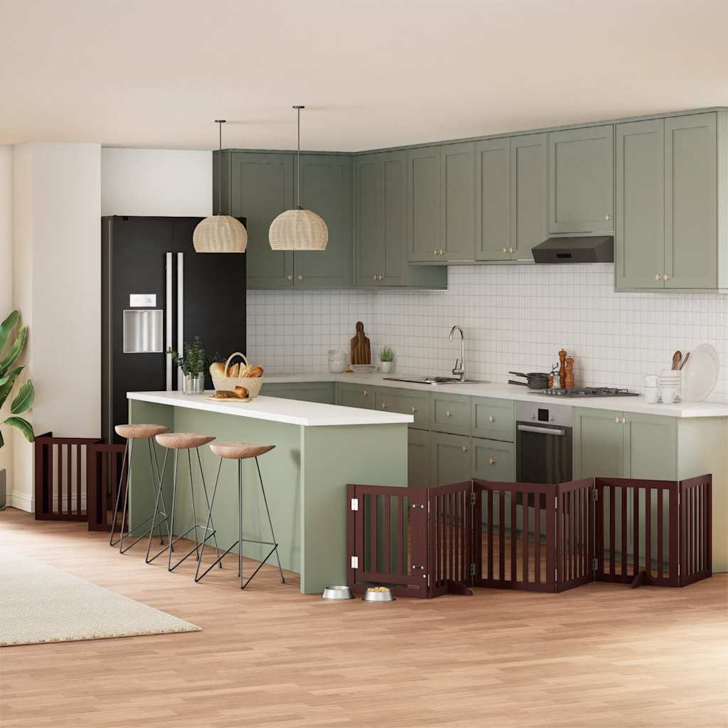 Koiraportti Kokoontaittuva 12 Paneelia Valk. 600 Cm Poppelipuu