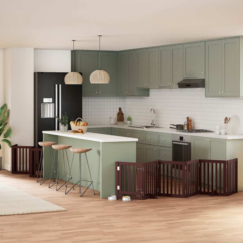 Koiraportti Kokoontaittuva 12 Paneelia Valk. 600 Cm Poppelipuu