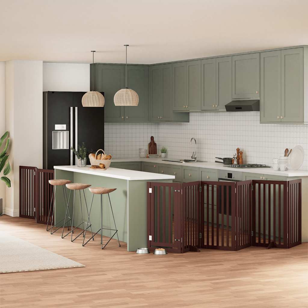 Koiraportti Kokoontaittuva 12 Paneelia Valk. 600 Cm Poppelipuu