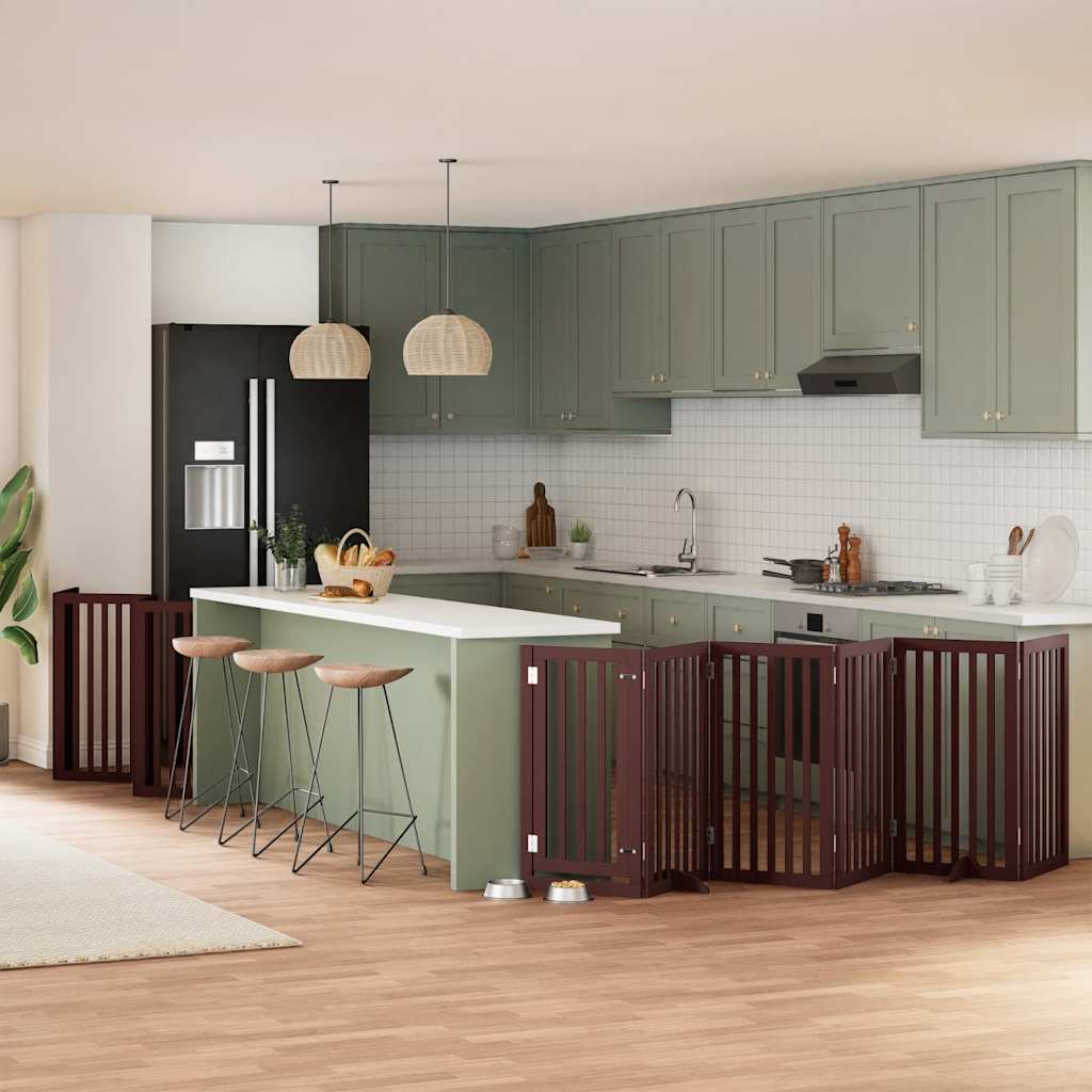 Koiraportti Kokoontaittuva 12 Paneelia Valk. 600 Cm Poppelipuu