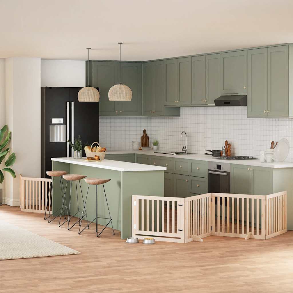 Koiraportti Kokoontaittuva 12 Paneelia Valk. 600 Cm Poppelipuu