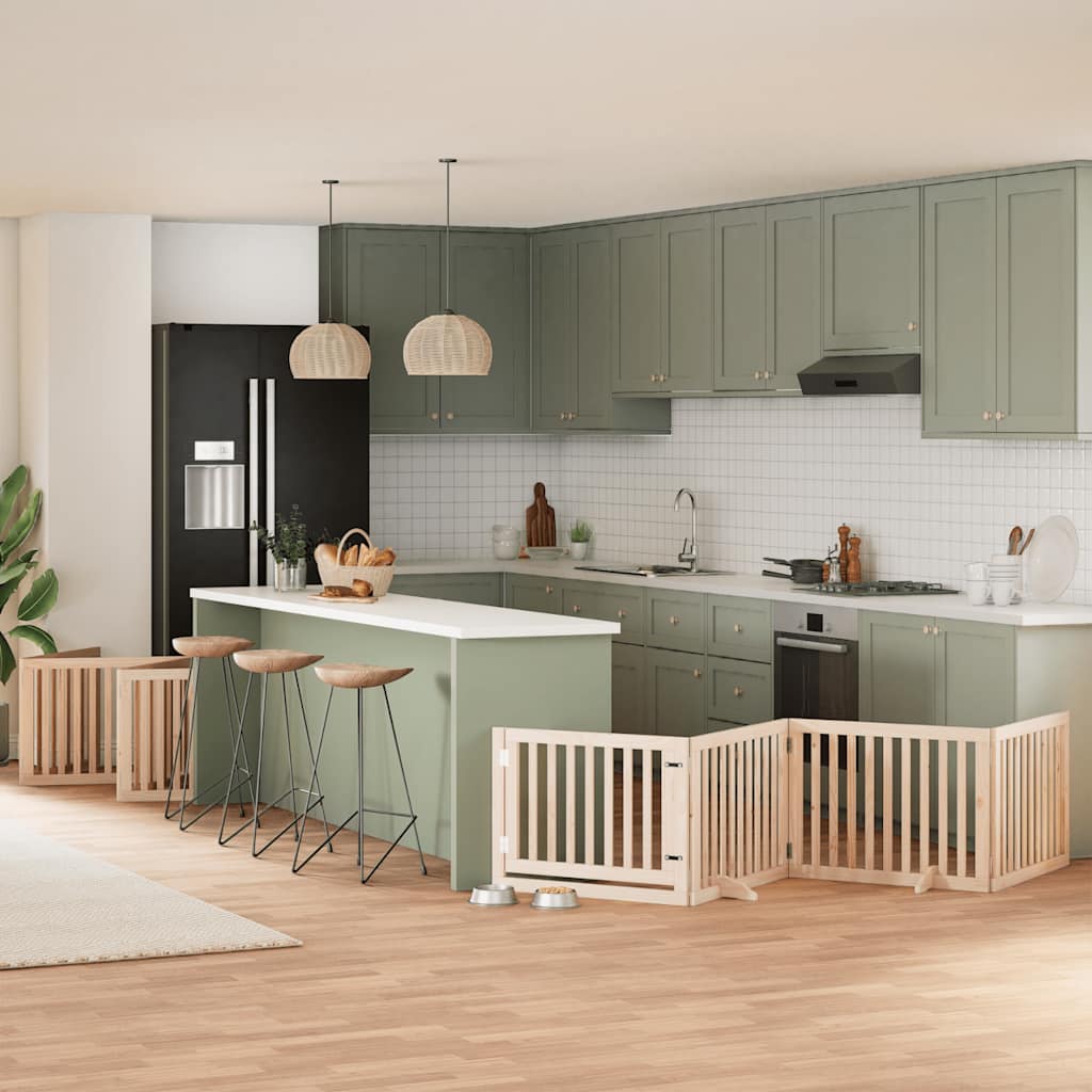 Koiraportti Kokoontaittuva 12 Paneelia Valk. 600 Cm Poppelipuu