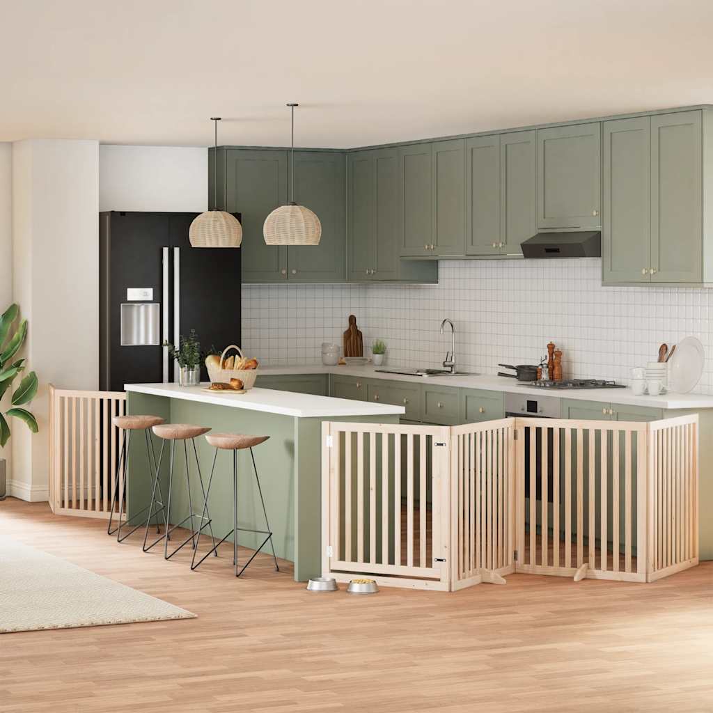 Koiraportti Kokoontaittuva 12 Paneelia Valk. 600 Cm Poppelipuu