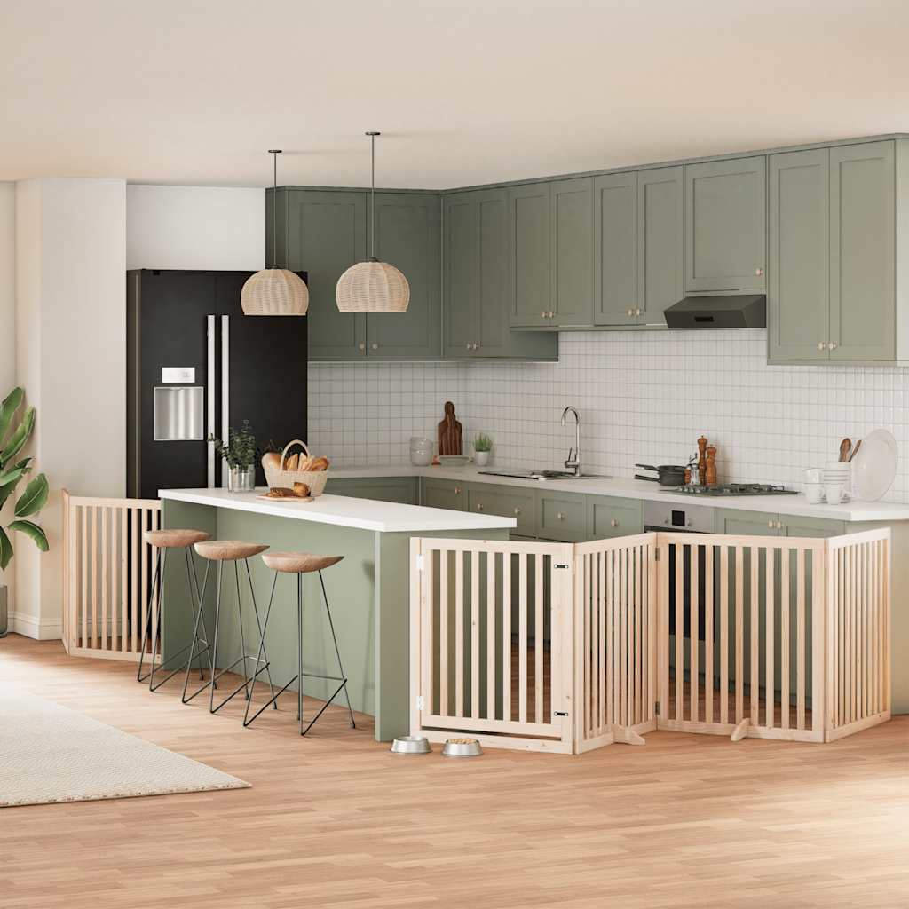 Koiraportti Kokoontaittuva 12 Paneelia Valk. 600 Cm Poppelipuu