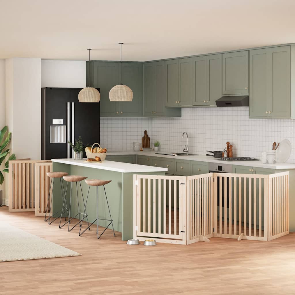 Koiraportti Kokoontaittuva 12 Paneelia Valk. 600 Cm Poppelipuu