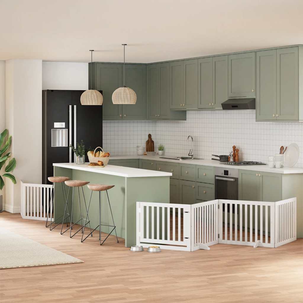 Koiraportti Kokoontaittuva 12 Paneelia Valk. 600 Cm Poppelipuu