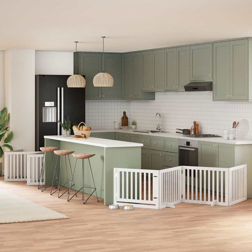 Koiraportti Kokoontaittuva 12 Paneelia Valk. 600 Cm Poppelipuu