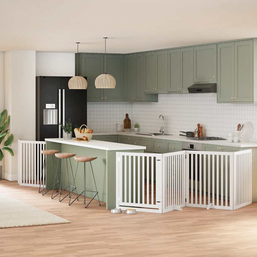 Koiraportti Kokoontaittuva 12 Paneelia Valk. 600 Cm Poppelipuu