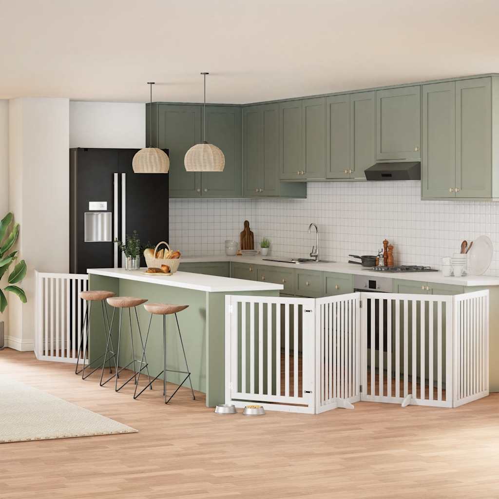 Koiraportti Kokoontaittuva 12 Paneelia Valk. 600 Cm Poppelipuu