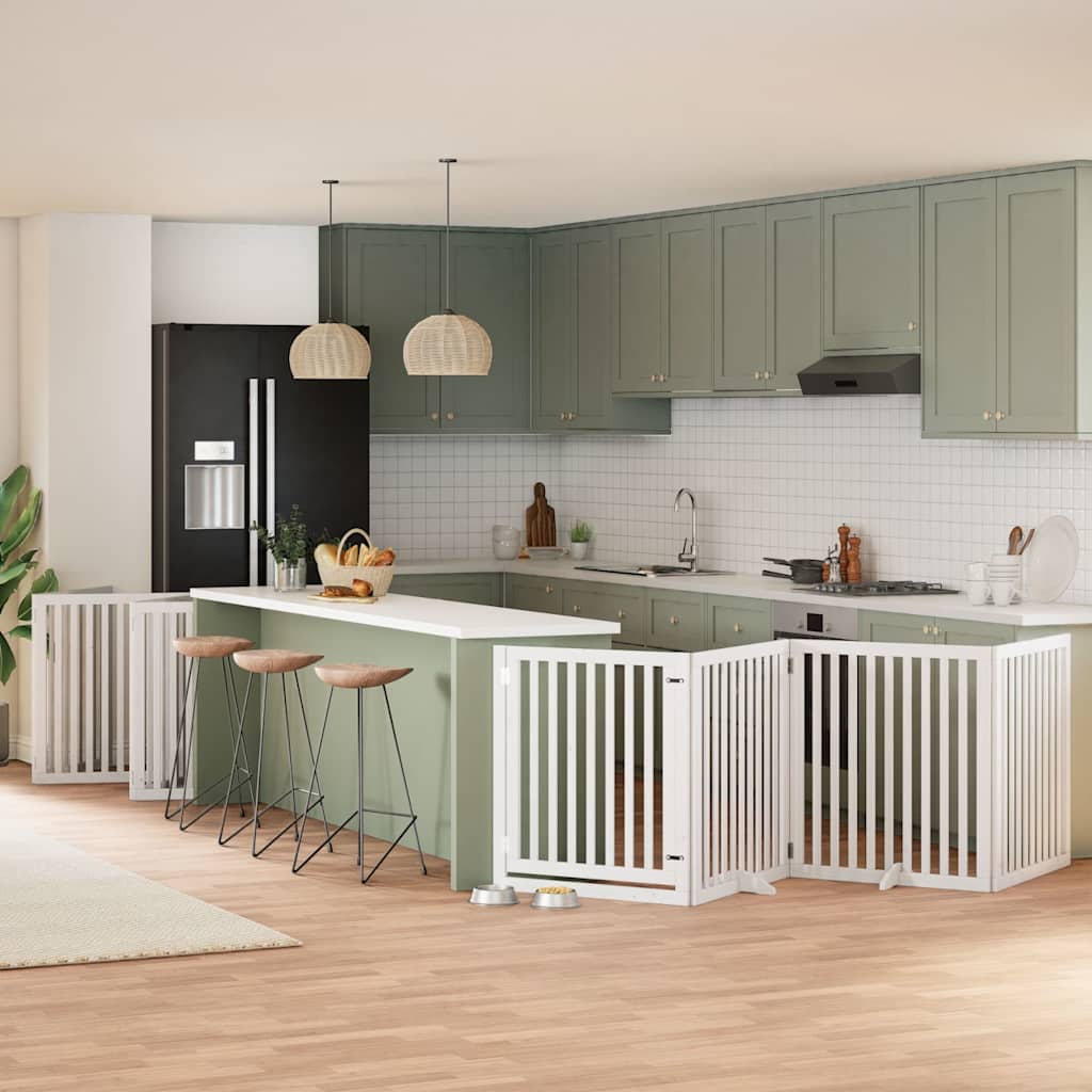 Koiraportti Kokoontaittuva 12 Paneelia Valk. 600 Cm Poppelipuu