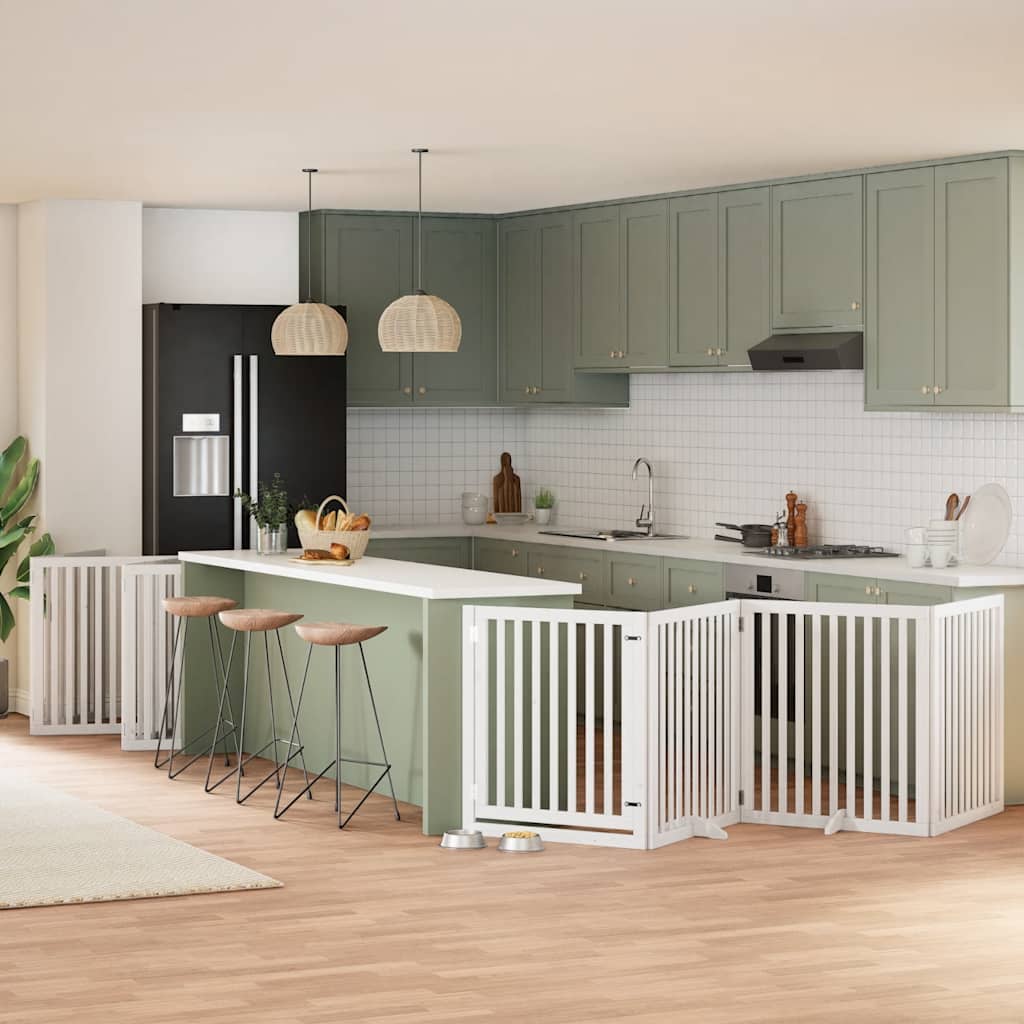 Koiraportti Kokoontaittuva 12 Paneelia Valk. 600 Cm Poppelipuu