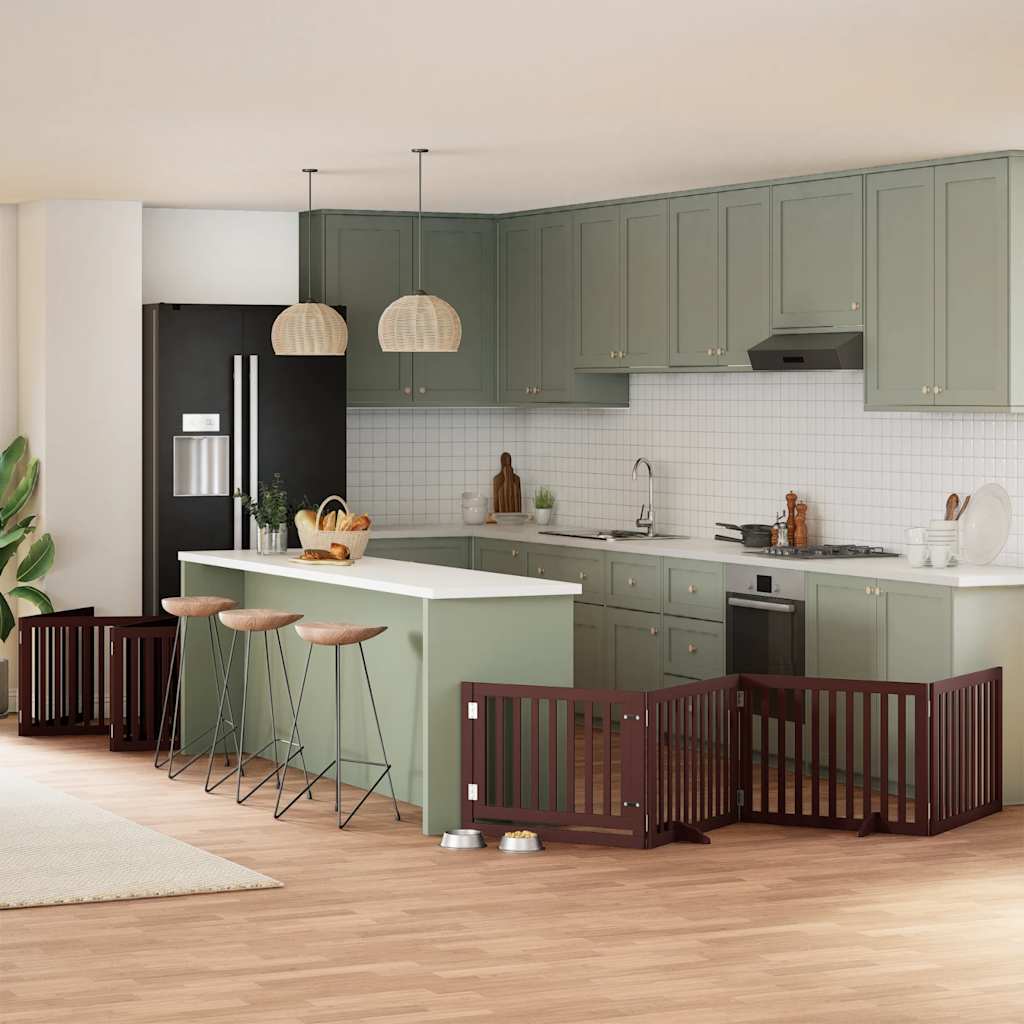 Koiraportti Kokoontaittuva 12 Paneelia Valk. 600 Cm Poppelipuu