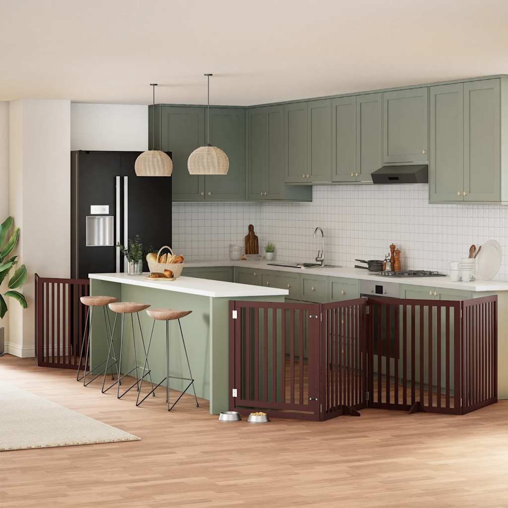 Koiraportti Kokoontaittuva 12 Paneelia Valk. 600 Cm Poppelipuu