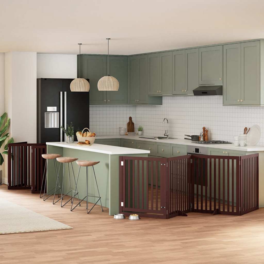 Koiraportti Kokoontaittuva 12 Paneelia Valk. 600 Cm Poppelipuu