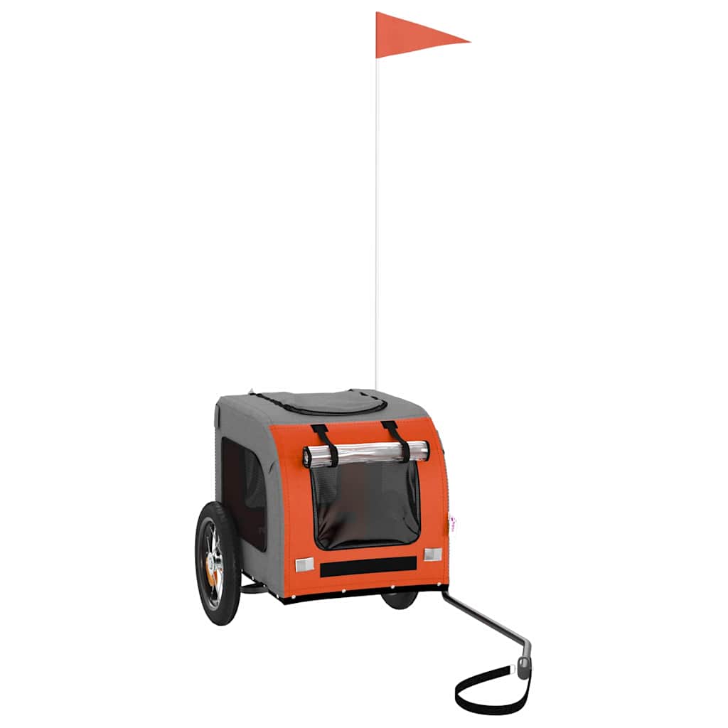 Lemmikkieläinten Pyöräilykärry Oranssi Ja Harmaa
