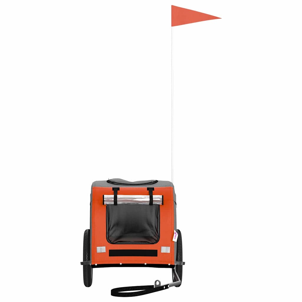 Lemmikkieläinten Pyöräilykärry Oranssi Ja Harmaa