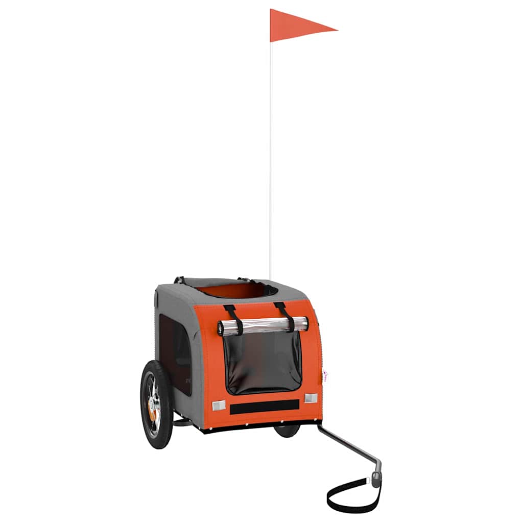 Lemmikkieläinten Pyöräilykärry Oranssi Ja Harmaa
