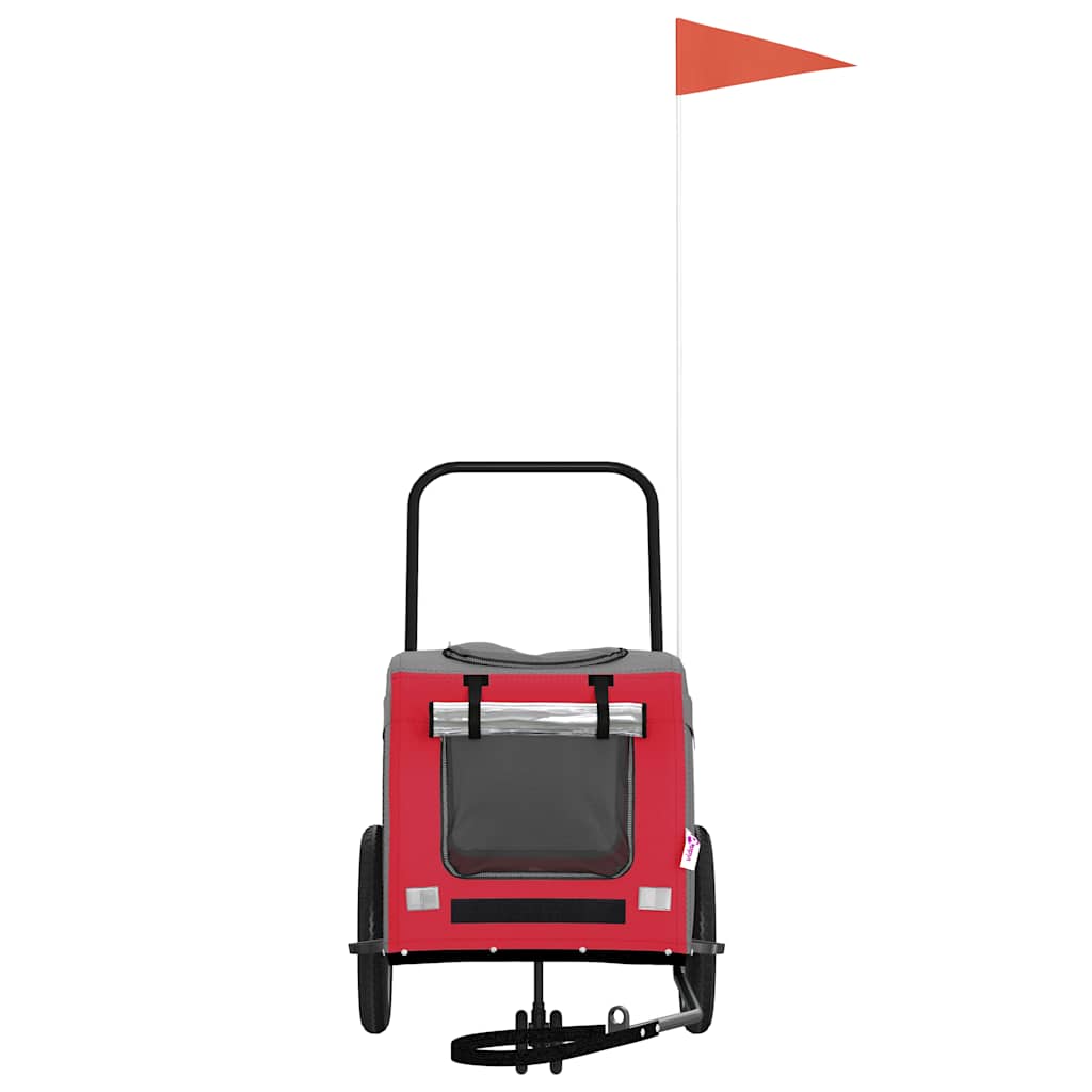 Lemmikkieläinten Pyöräilykärry Punainen Ja Harmaa