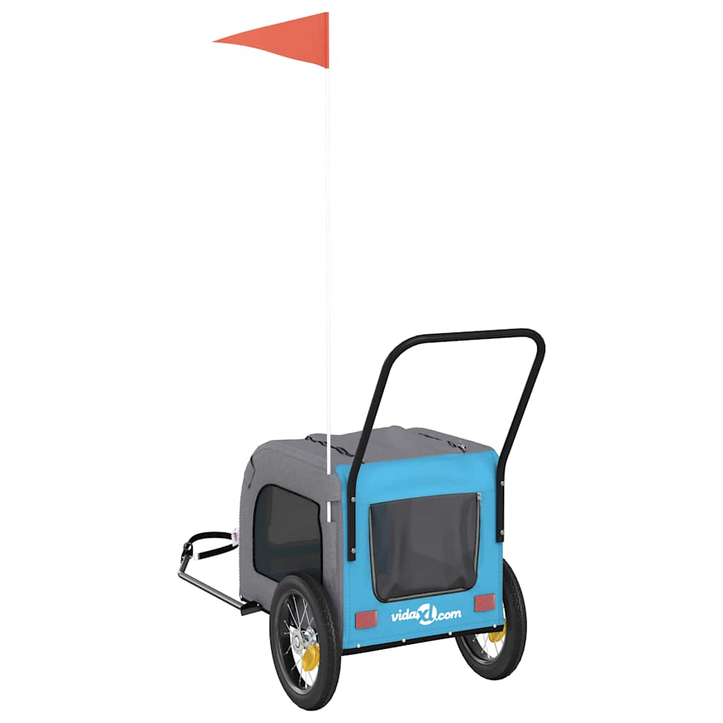 Lemmikkieläinten Pyöräilykärry Sininen Ja Harmaa