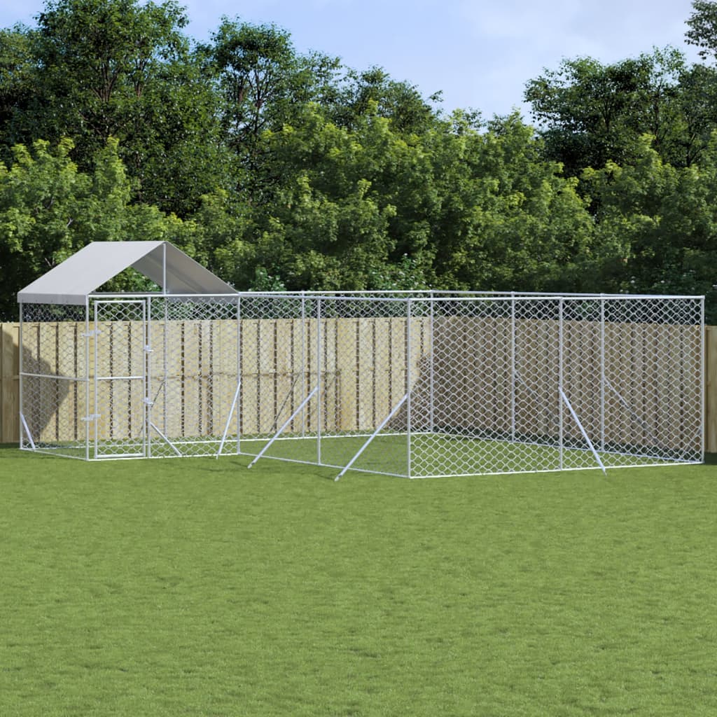 Koiran Ulkohäkki Katolla Hopea 10X8X2,5 M Galvanoitu Teräs