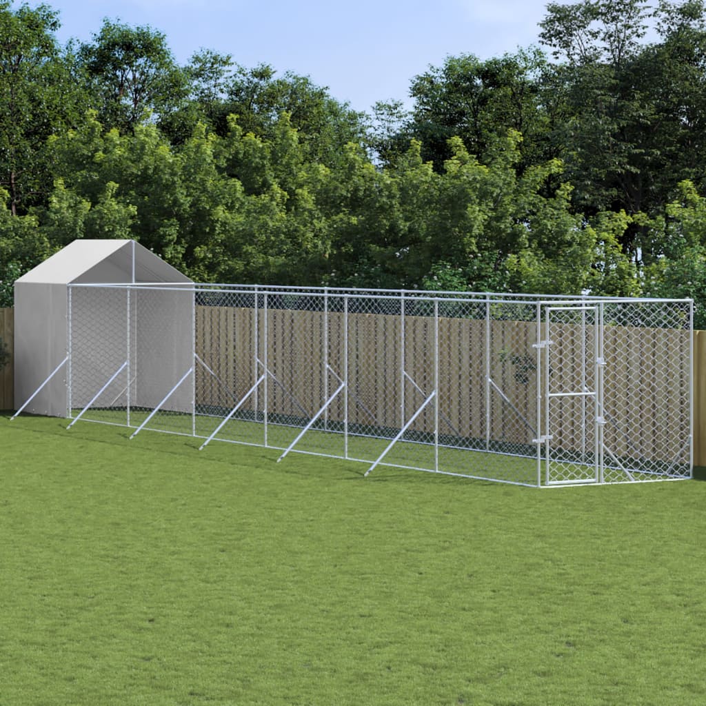 Koiran Ulkohäkki Katolla Hopea 2X2X2,5 M Galvanoitu Teräs