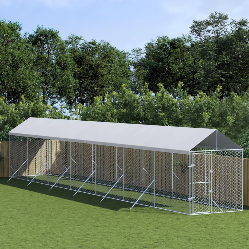 Koiran Ulkohäkki Katolla Hopea 2X10X2,5 M Galvanoitu Teräs